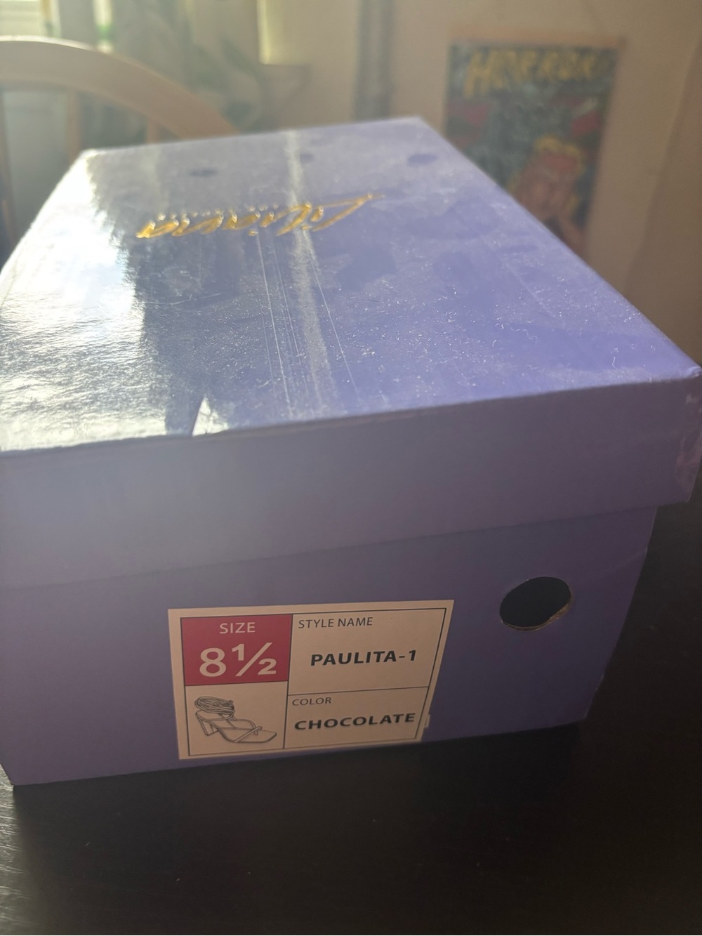 Brand new chocolate strap heels Box with Lid - woman’s heels